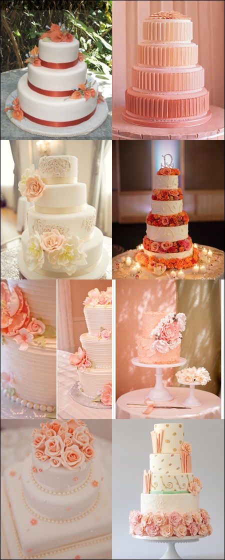 peach cakes for wedding